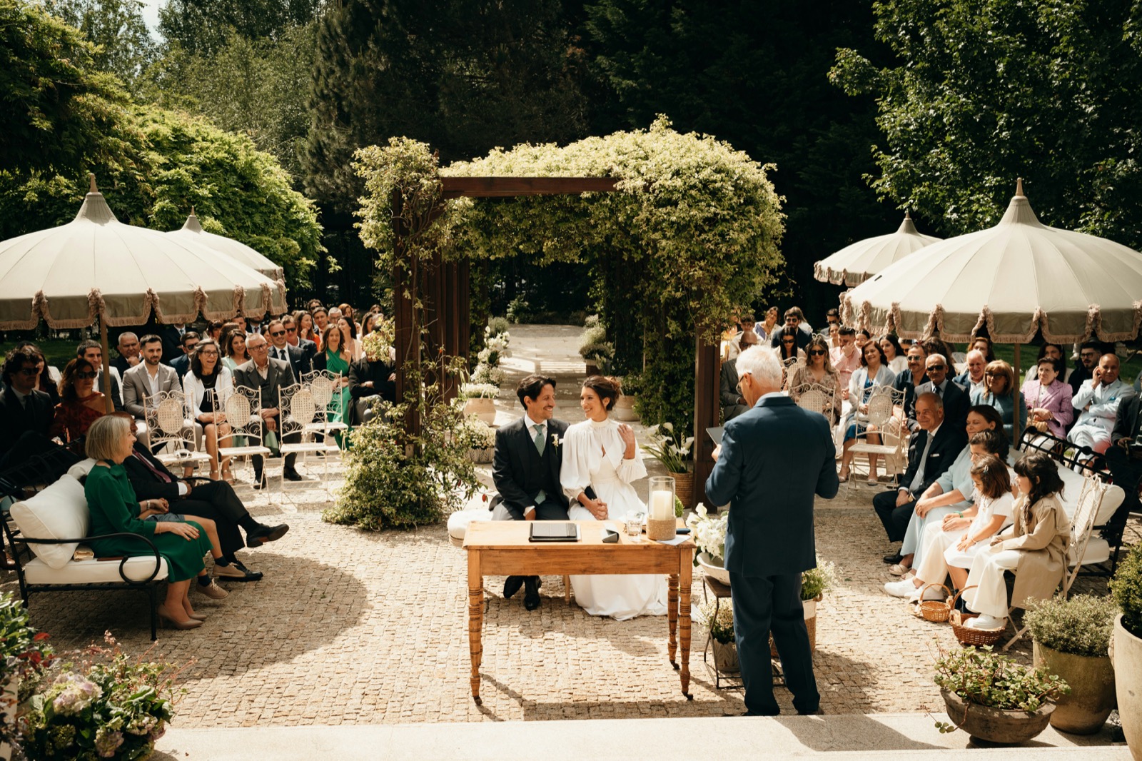 Wedding ceremony shared with family and friends